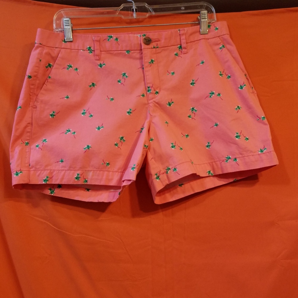Coral palm tree shorts